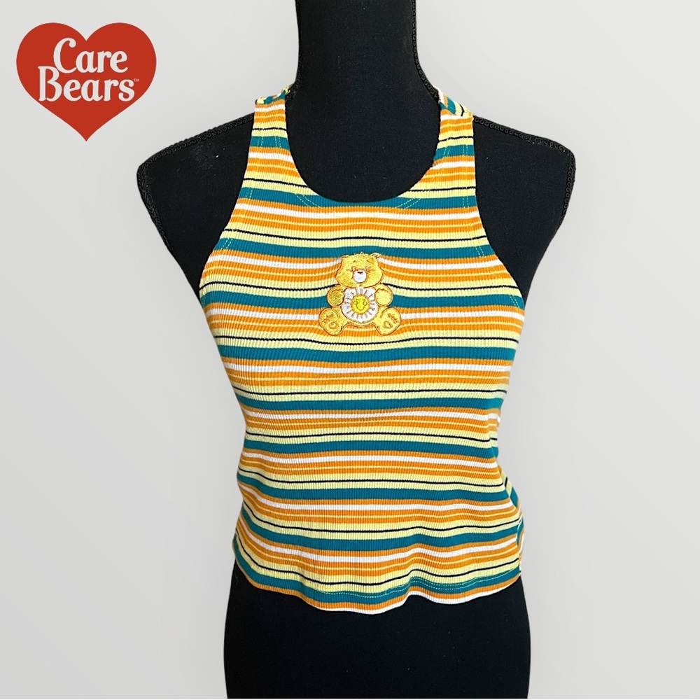 Vintage Care Bears Striped Ribbed Tank Top – Large